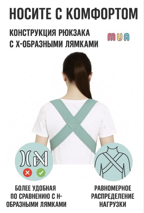 Эргорюкзак MUA до 15 кг, бирюзовый