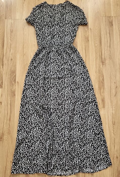 Rochie maxi cu imprimeu alb-negru