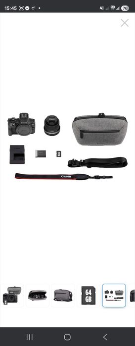 Aparat foto Mirrorless Canon EOS R100 + Obiectiv RF-S 18-45mm f/4.5-6.