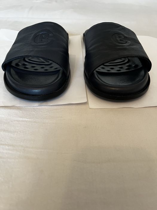 Papuci din piele naturală bleumarin