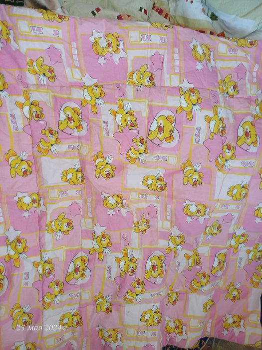 Плед стеганое одеялко с рождения конверт на выписку бант