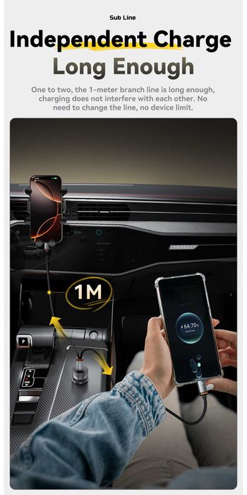 Cablu USB-A la iP+USB-C iPhone OnePlus Oppo Realme Honor Huawei Vivo