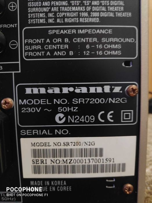 Marantz SR7200 Receptor Surround Home Theater 6.1