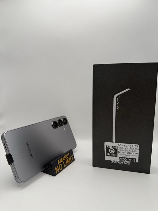 Samsung S25 Silver 128GB Full Box Garantie 12 Luni Baterie 100% , AMANET NO LIMIT.
