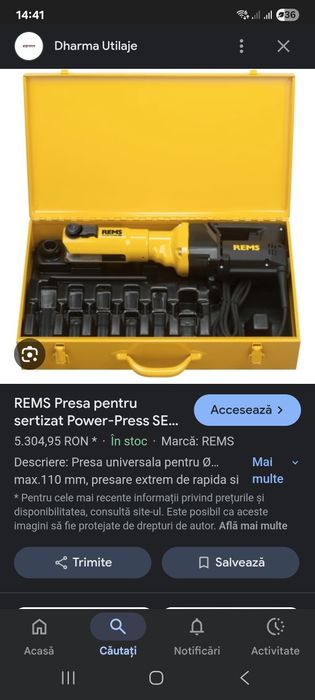 Presa sertizat Rems power press SE nu (geberit,milwaukee,viega)