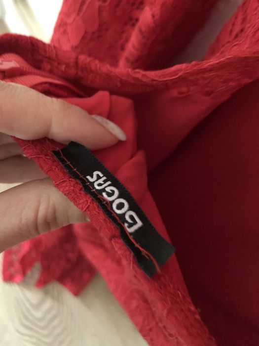 Rochie sexi roșie spatele gol midi