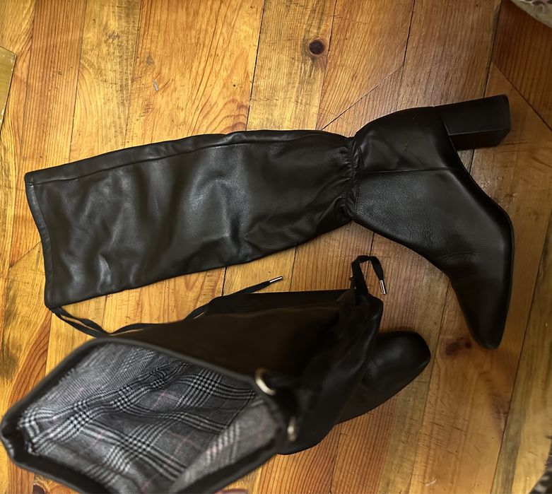 ZARA нови чизми естествена кожа