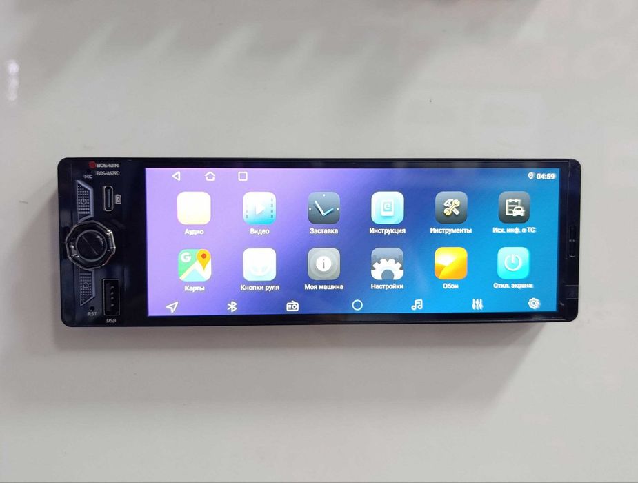 Monitor BOS-A629D — Android avtomag­nitola (1 DIN)