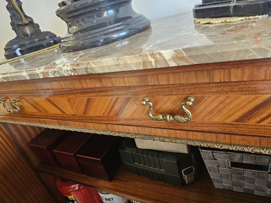 Comoda Art Noveau , blat marmura , bronz masiv