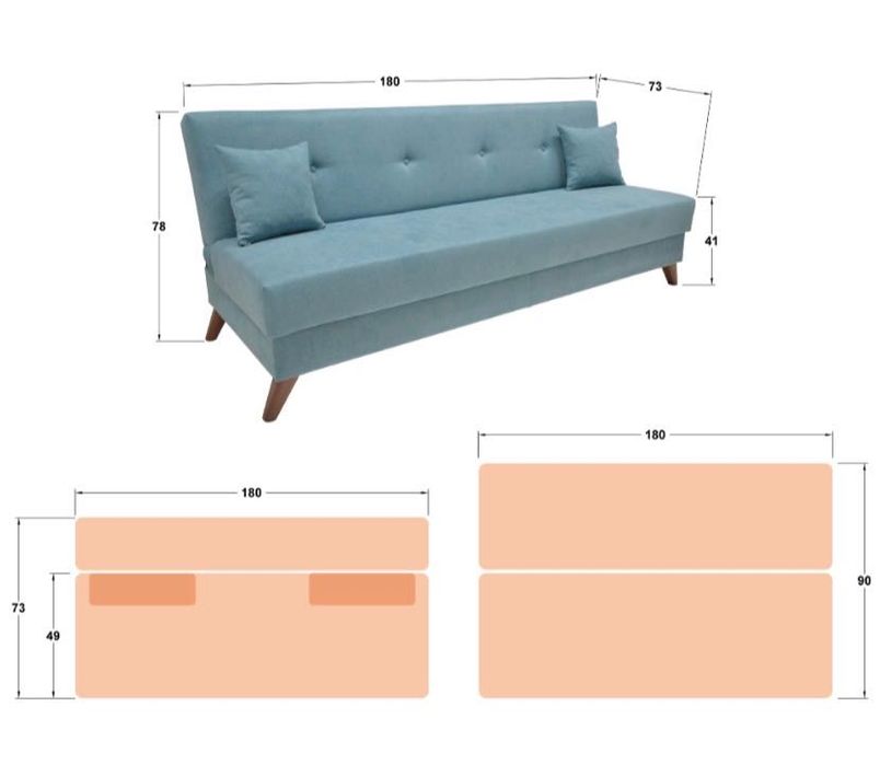 Канапе Клик клак с Вътрешна ракла