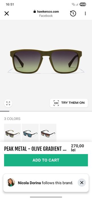 Ochelari Hawkers Peak Metal Olive