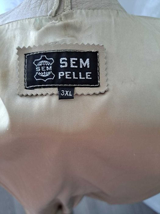 haina piele bej scurta