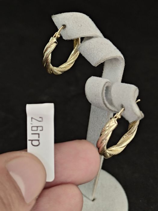 НОВИ Златни Обеци 2.6гр / 14К