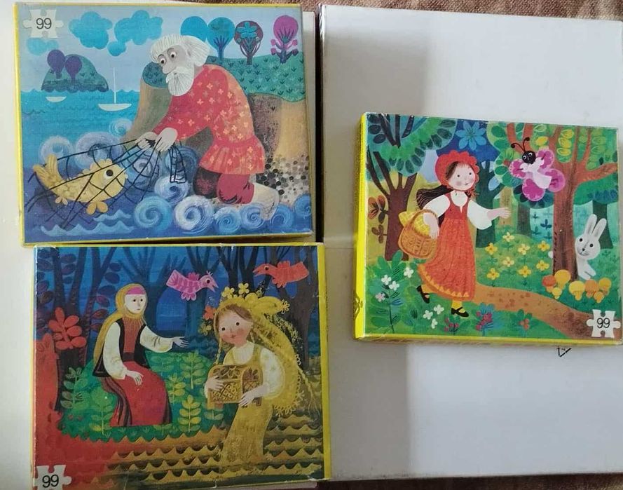 Лот от три детски приказни пъзела от 80-те