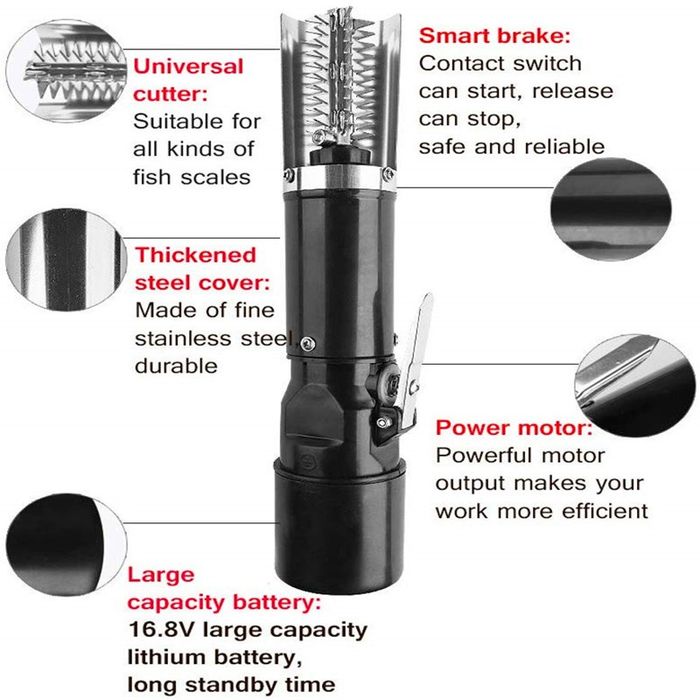 Безжичен професионален уред за чистване на риба, машинка за почистване