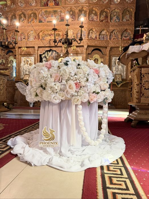 Aranjament cristelnita decoratiuni biserica fetita baietel tematica bo