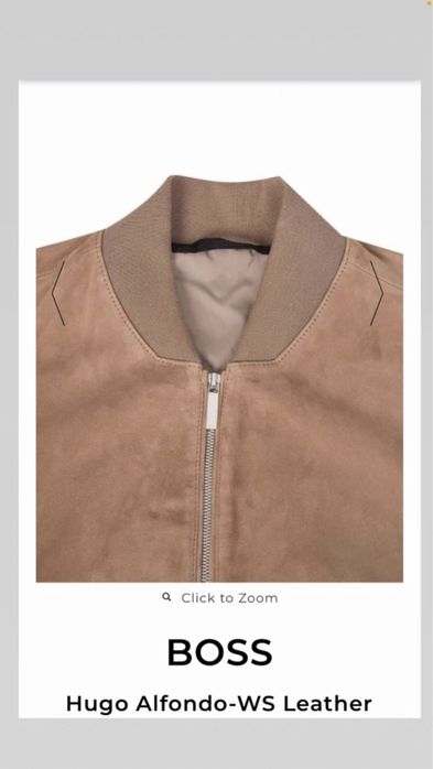 Geaca Piele Intoarsa Hugo Boss Alfondo Marimea L 52