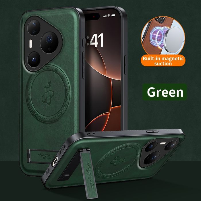 Huawei Pura 80 80 Pro 80 Ultra / LEATHER MAGSAFE Кожен кейс със стойка