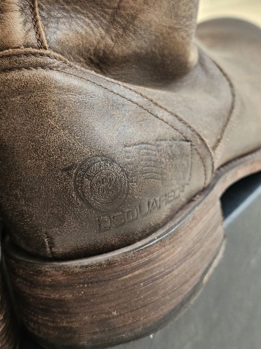 Ghete bocanci Dsquared2 piele biker aspect vintage