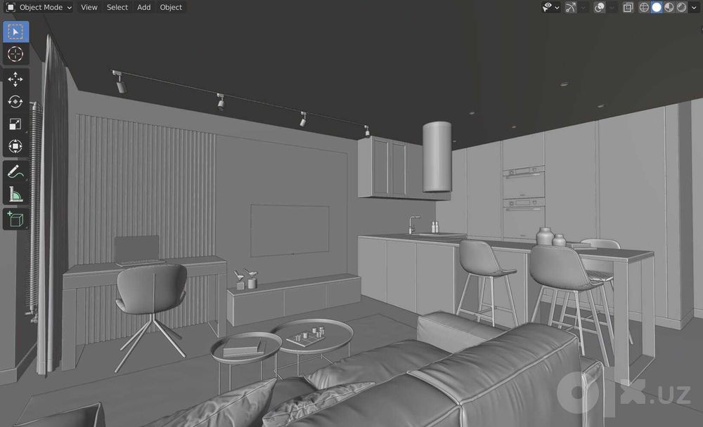 3D дизайн и визуализация дома в Blender