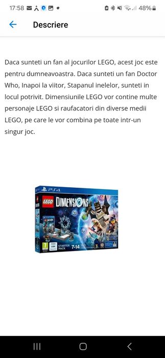 Joc ps4 dimensions lego