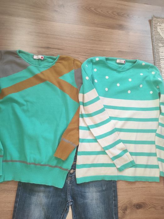 Дамски дънки сини Gudi  с пуловерчета к-т