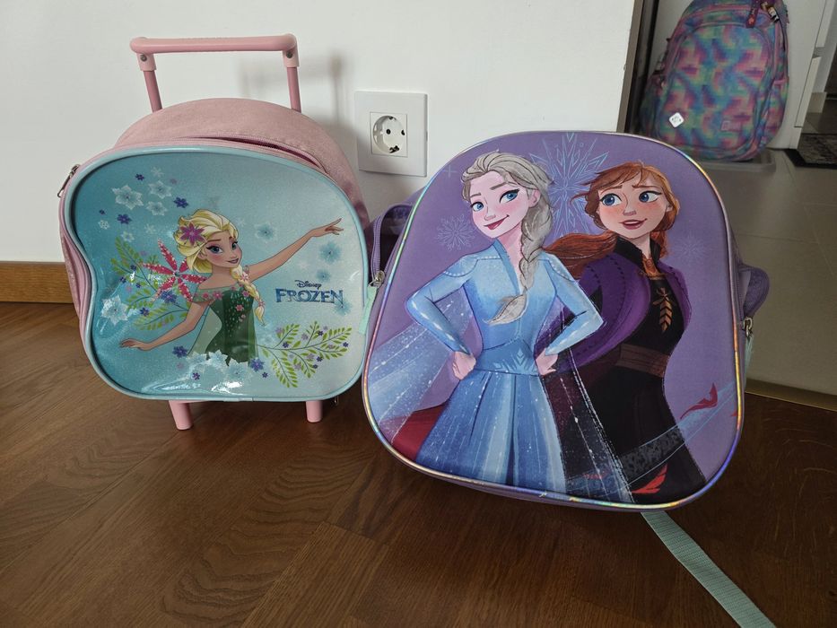 Ghiozdan si Mini Troler Copii Frozen Elsa Ana