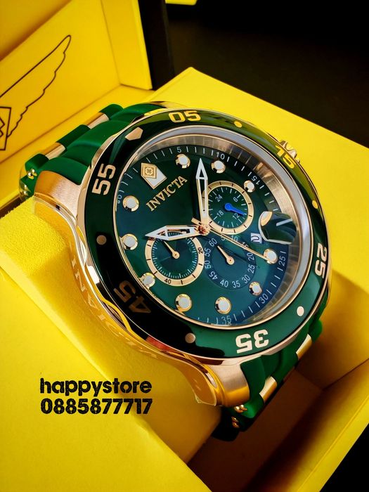 INVICTA SCUBA Green/Gold 48mm, Инвикта нов ръчен часовник