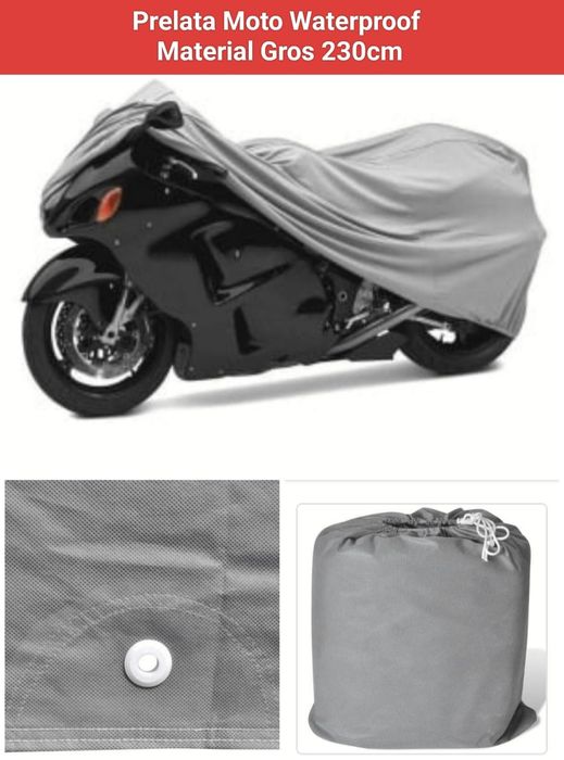 Prelata Moto Scuter Waterproof, Material Premium, Gri