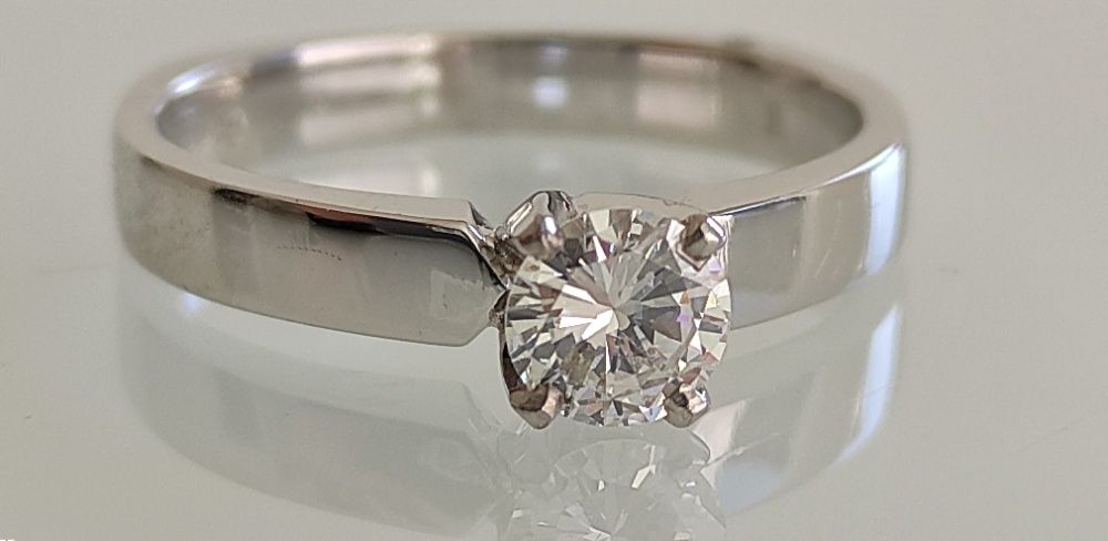 Inel logodna aur 14k si diamante 0,48ct