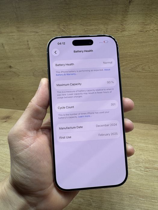 iPhone 16 PRO 256Gb Natural titanium 93% batery life