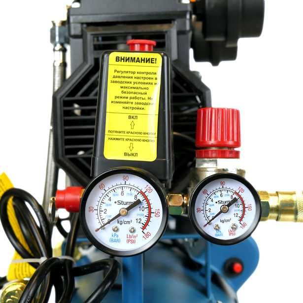 Компрессор безмасляный, поршневой, бесшумный 24л. 1,5кВт, 8бар, Защита