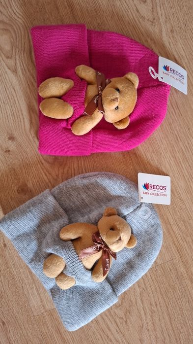 Детски шапчици с 3 D мече