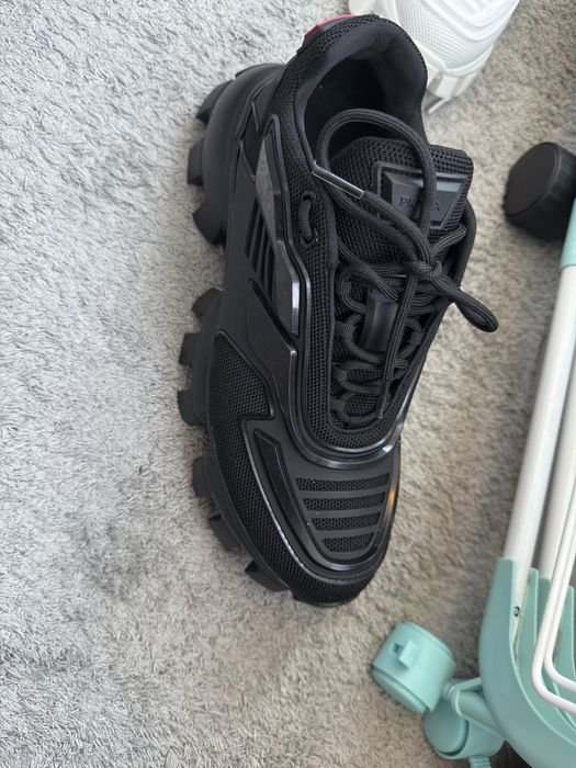 Adidasi P R A D A negrii talpa inalta brand