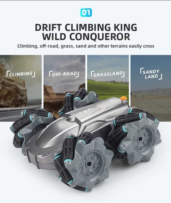 Masina off-road cu telecomanda, rotire 360 grade sunete si lumini led