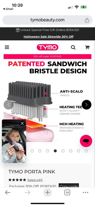 Почти неупотребявана мини четка за стилизиране на коса. Безкабелна.