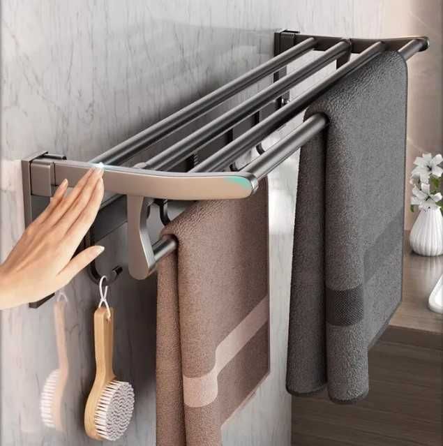 Удобна сгъваема закачалка за хавлии за баня