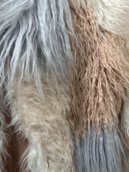 Дълго шарено палто от изкуствен косъм ASOS