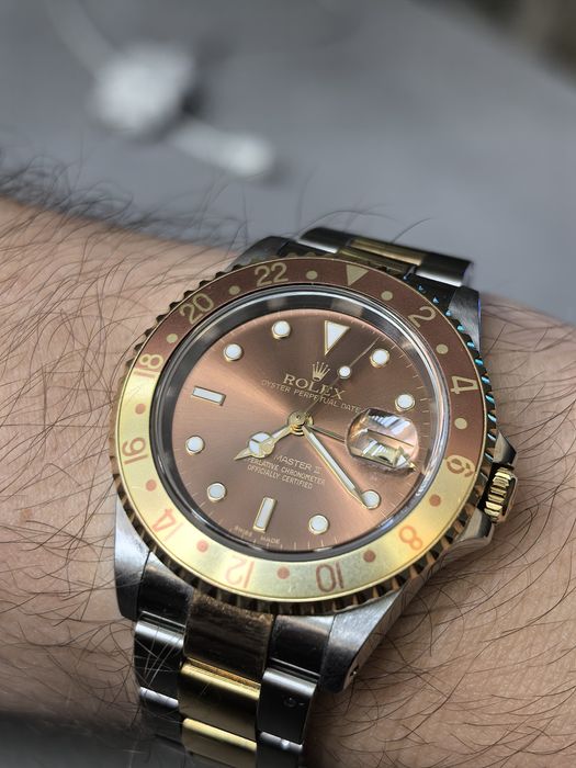 Rolex 16713 GMT Master 2 Root Beer 18K Gold/Steel