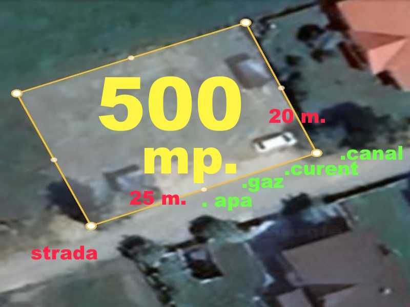 500 mp Teren intravilan Alba Orizont 20x25 PUZ cu canal apa gaz curent