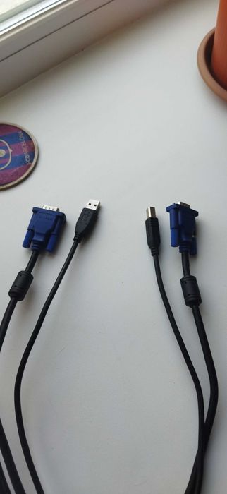 KVM. КВМ-кабель с интерфейсами USB, VGA. D-Link (~2м)
