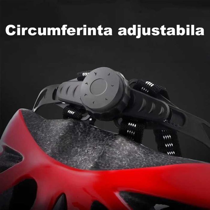 Casca Bicicleta, Viziera detasabila, Aerodinamica, Dimensiune reglabila 54-62cm, Negru cu Albastru