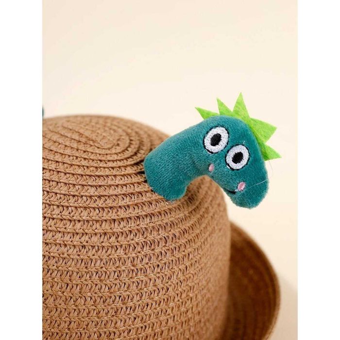 Palarie vara baieti, paie, accesorizata, haioasa, Model Dino