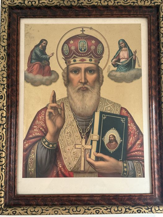 Icoana religioasa veche litografie