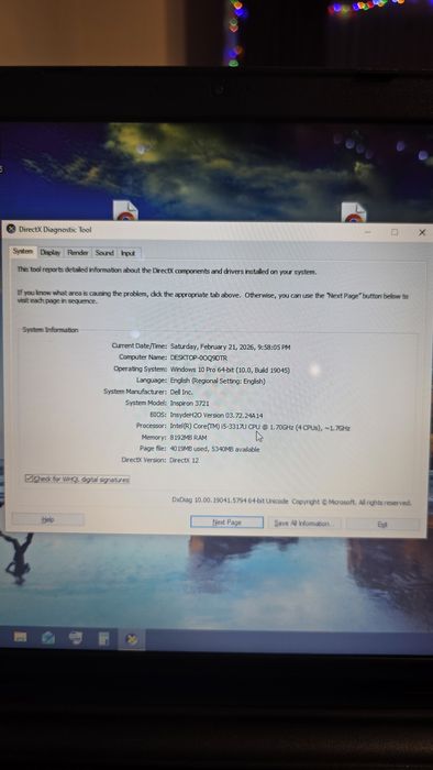 Vand/schimb Laptop Dell Inspiron 3721, display de 17 inch.