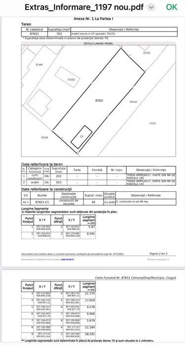 Oportunitate! Teren intravilan in satul Hapria, cu acces din 2 strazi