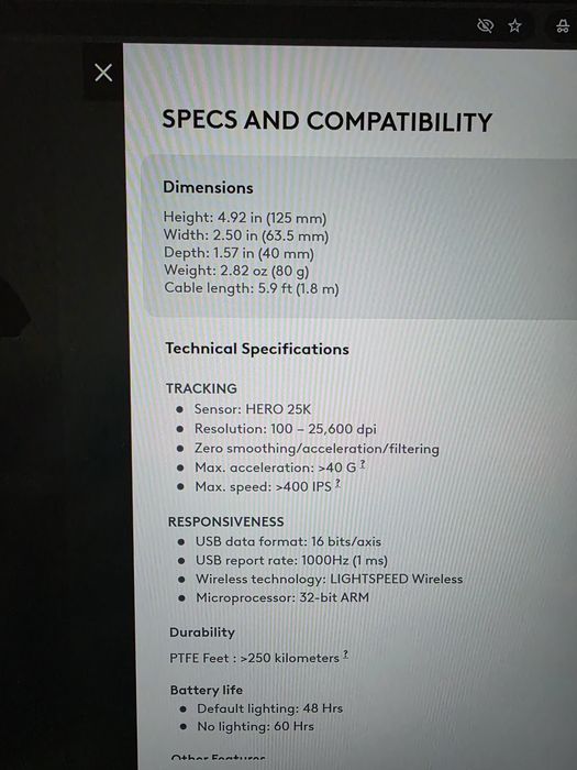 Mouse Logitech G Pro Wireless Lightspeed – Senzor HERO 25K, RGB ca nou