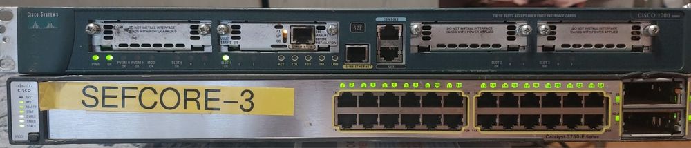 Switch router Cisco Catalyst 3750 e series / Cisco 1760 series