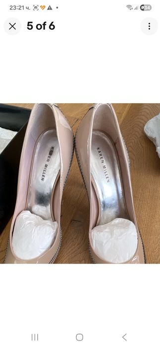 Karen Millen Обувки 39 38 1/2 нюд с ток