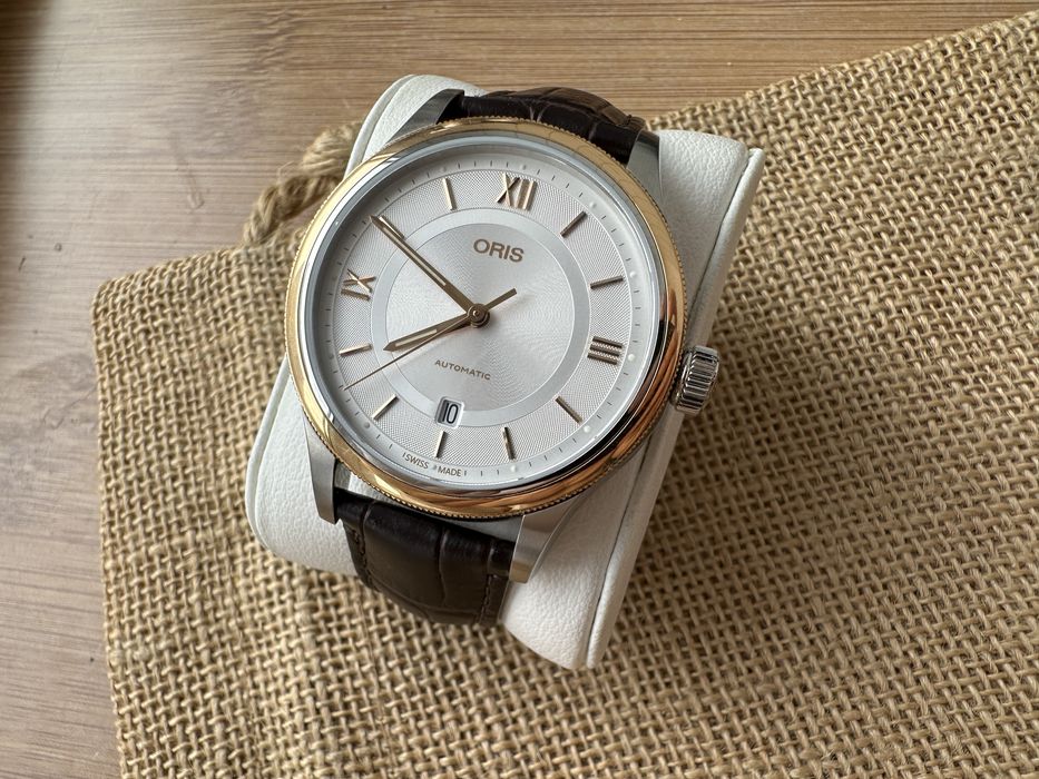 Oris Classic Date Automatic Silver Dial Brown Leather